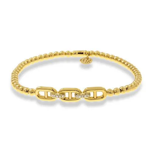 0.04ctw, 18K Yellow Gold Tresore Stretch Bracelet