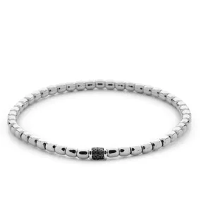 0.18ctw Black Diamond, 18K White Gold Tresore Stretch Bracelet