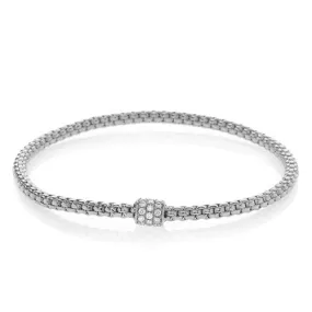 0.19ctw, 18K White Gold Tresore Stretch Bracelet