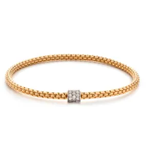 0.19ctw, 18K Yellow Gold Tresore Stretch Bracelet