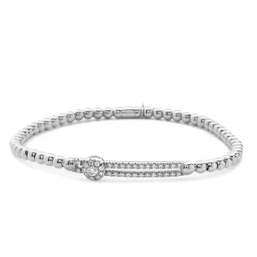 0.25ctw, 18K White Gold Tresore Stretch Bracelet