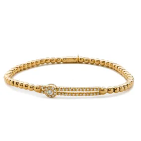 0.25ctw, 18K Yellow Gold Tresore Stretch Bracelet