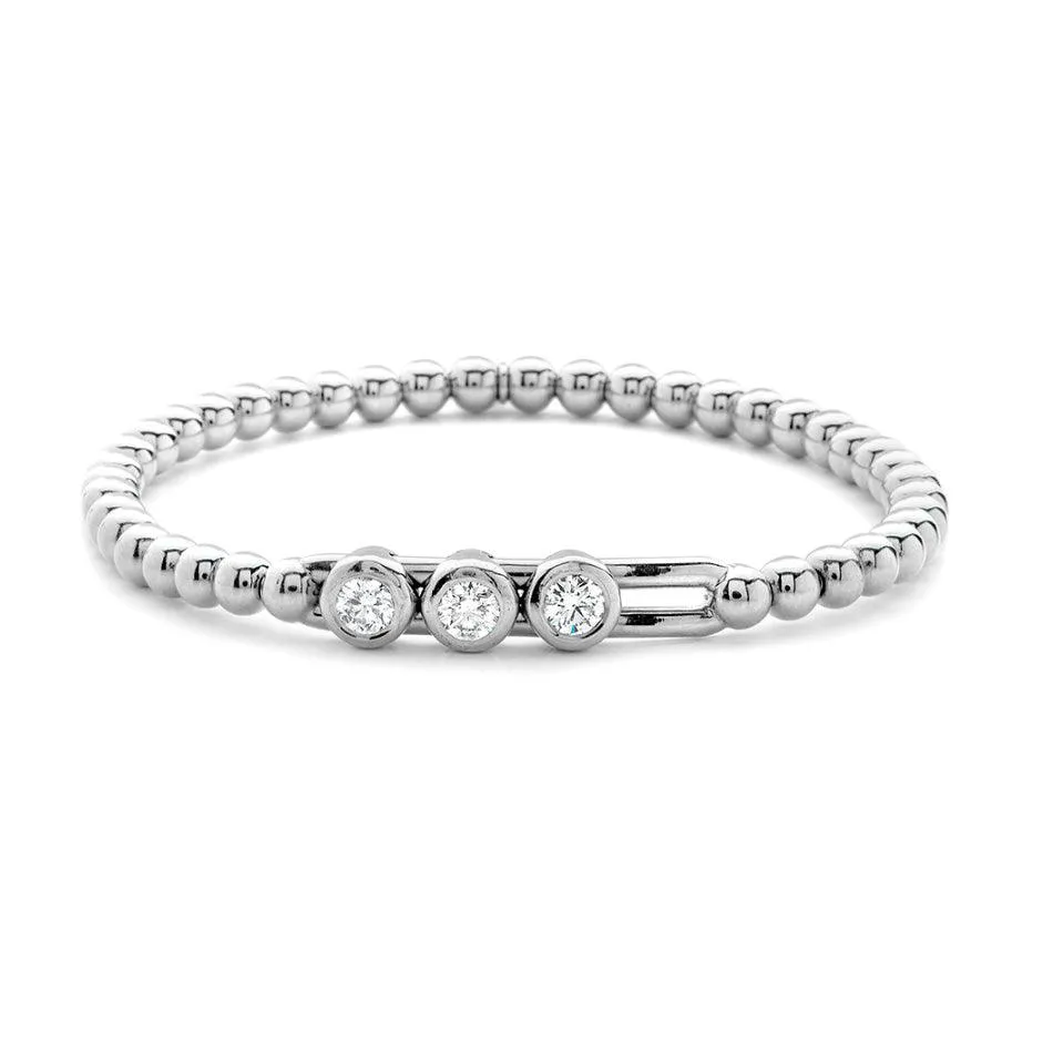 0.60ctw, 18K White Gold Tresore Stretch Bracelet