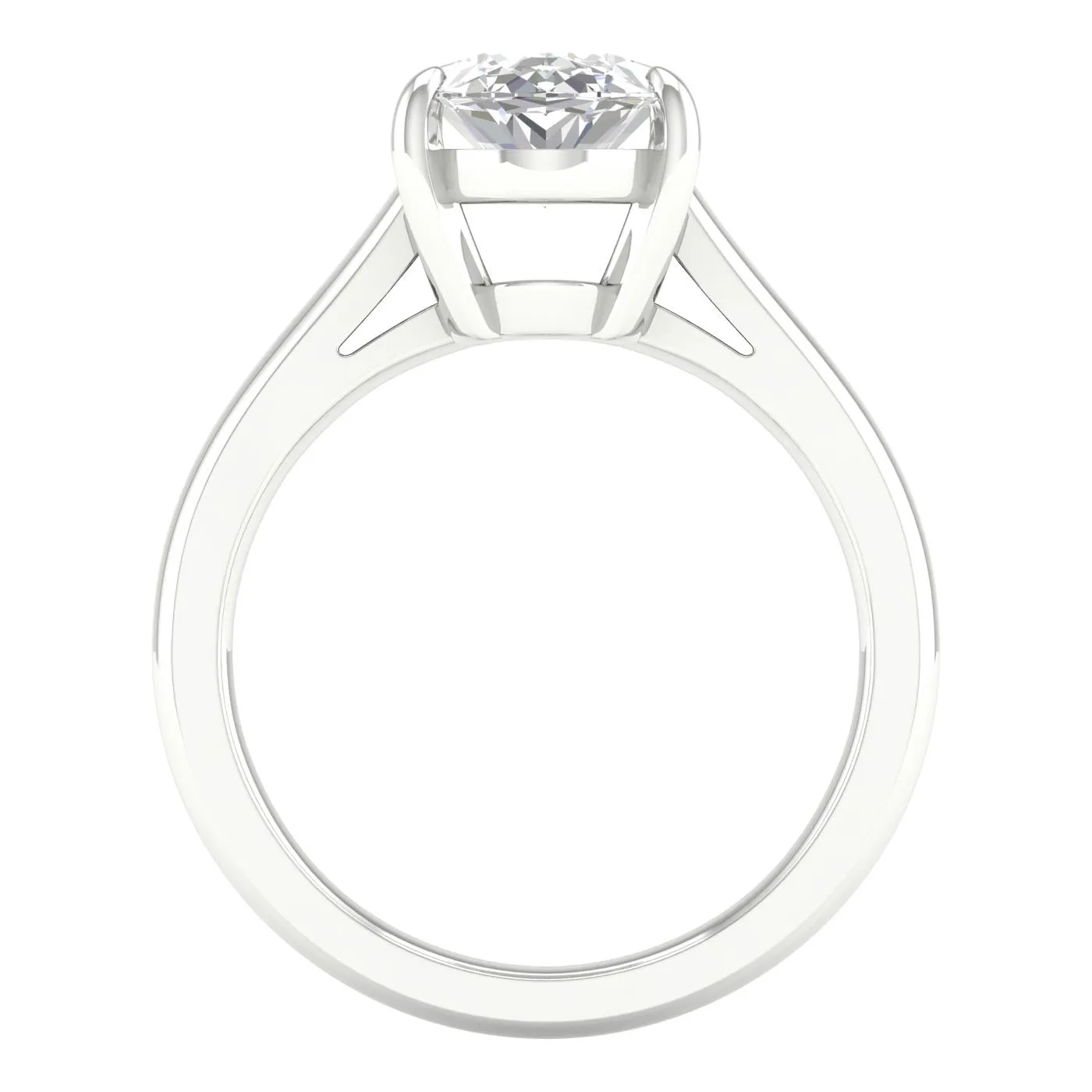 14K White Gold Lab Grown 3ct Oval Solitaire Diamond Engagement Ring