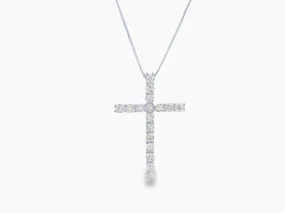 14K White Gold Lab Grown Diamond Cross Pendant - .50ctw