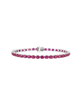 19.37ct Ruby 14K Gold Oval Tennis Bracelet