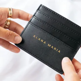 Alana Maria Black Leather Card Holder