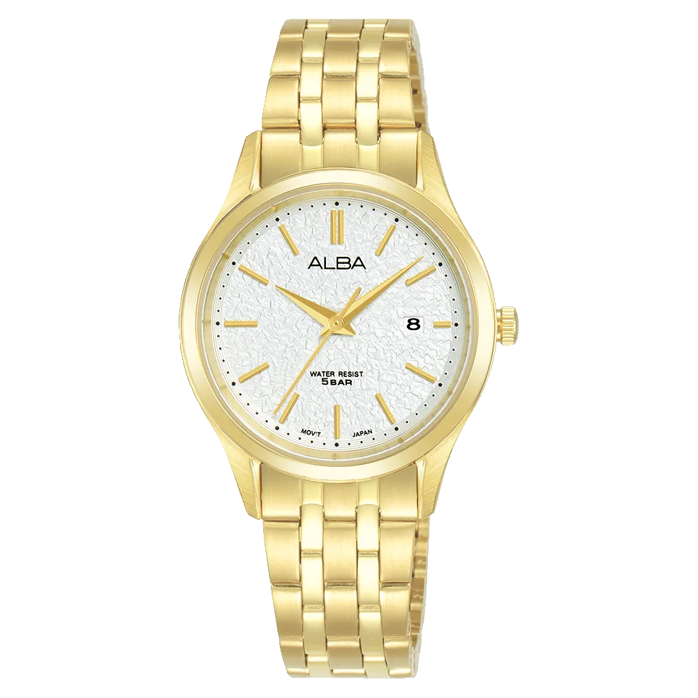 Alba Prestige Analogue Stainless Steel White Dial Watch AH7BR4X