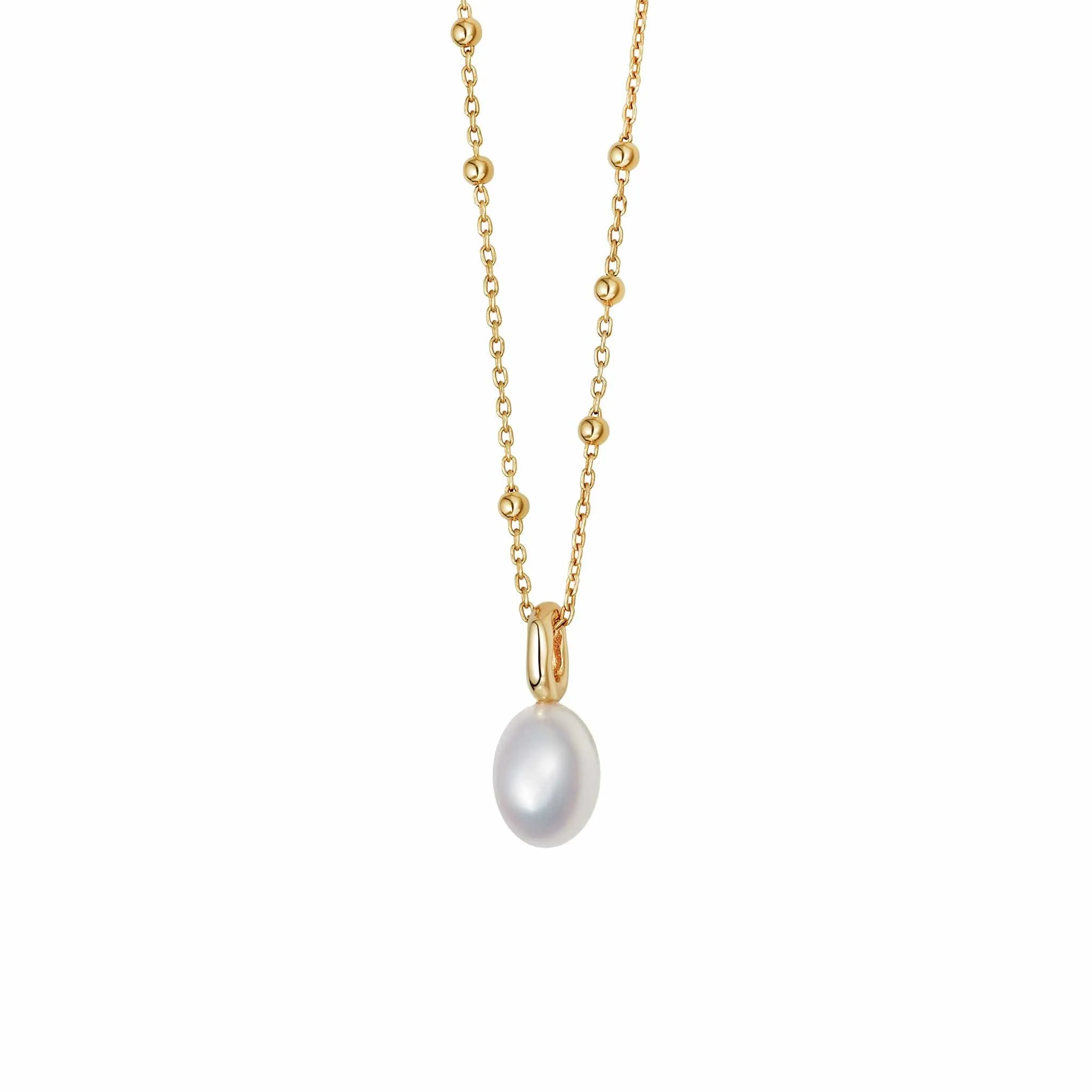 Baroque Pearl Pendant Necklace 18ct Gold Plate