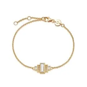 Beloved White Topaz Baguette Bracelet 18ct Gold Plate