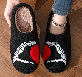 Black Heart Slippers 5.5-6