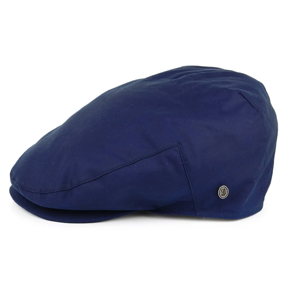 British Millerain Waxed Cotton Flat Cap - Navy Blue