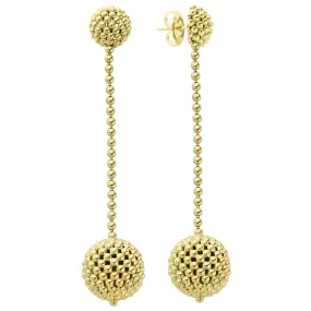 Caviar Gold 18K Gold Caviar Ball Drop Earrings