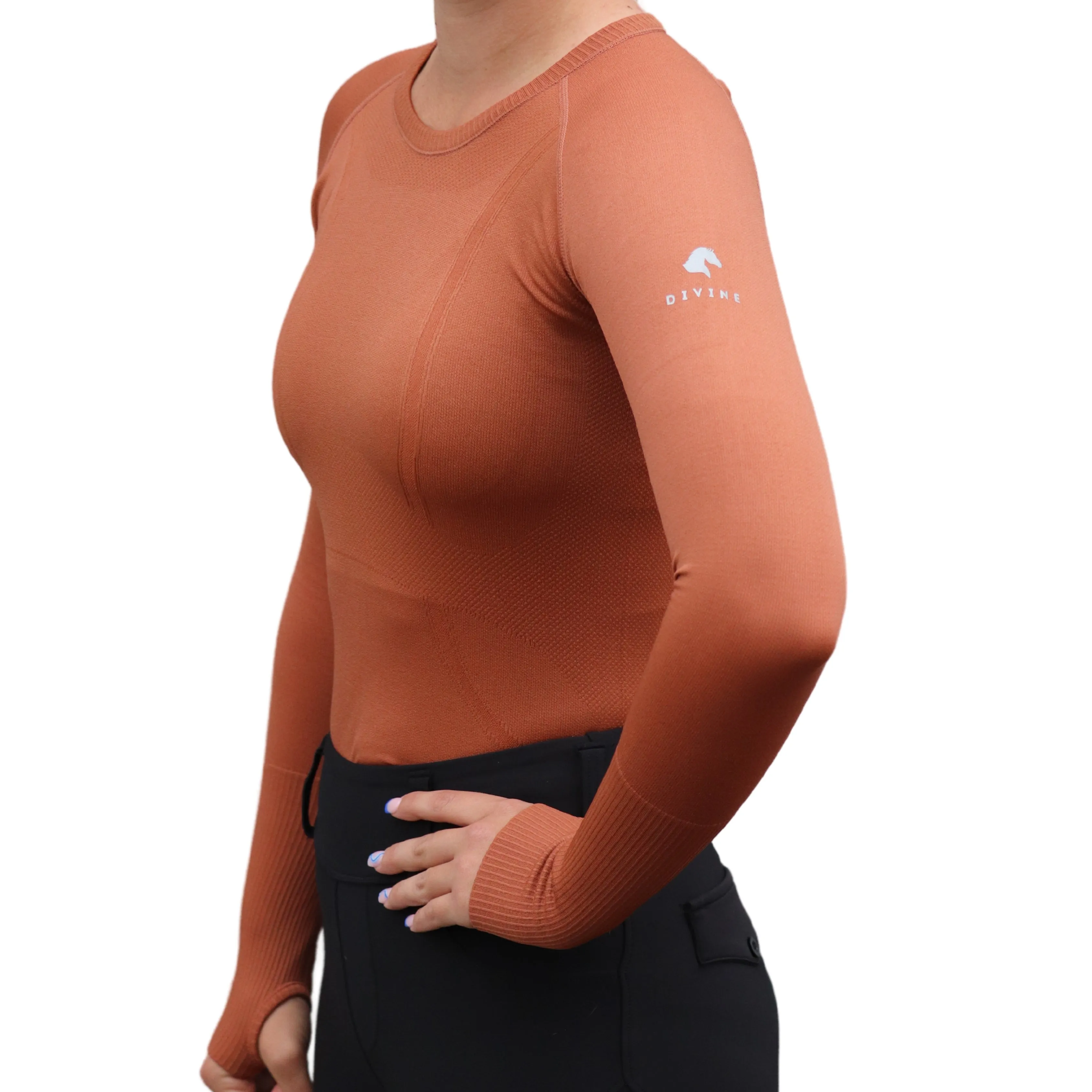 Chic Athletic Long Sleeve Shirt - Mocha