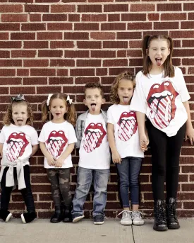 Children's Rolling Stones Candy Cane Lick White Tee