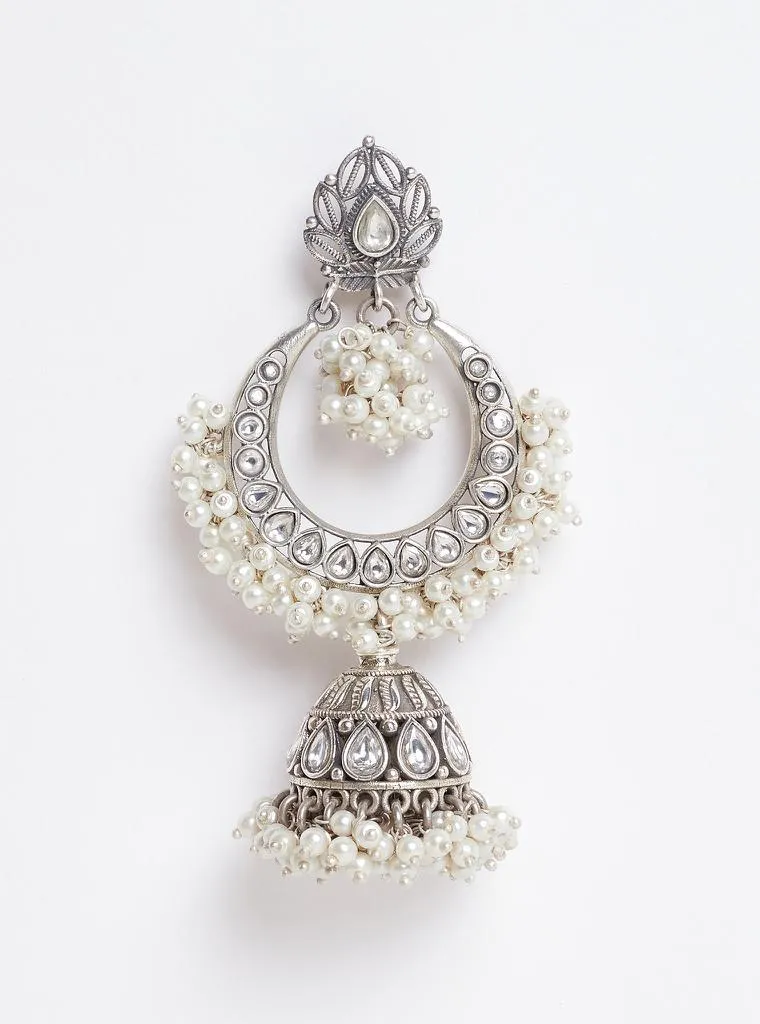 Crystal Pearl Chandbali