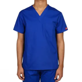 Dickies Unisex V-Neck One Pocket Scrub Top - Galaxy Blue