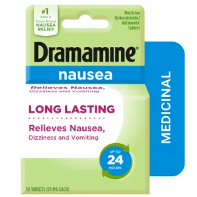 Dramamine Long Lasting Formula Nausea Relief Tablets - 10 Ct