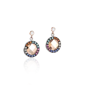 Earrings Amulet Crystals & mesh multicolour