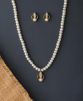 Elegant Real Pearl Necklace Set