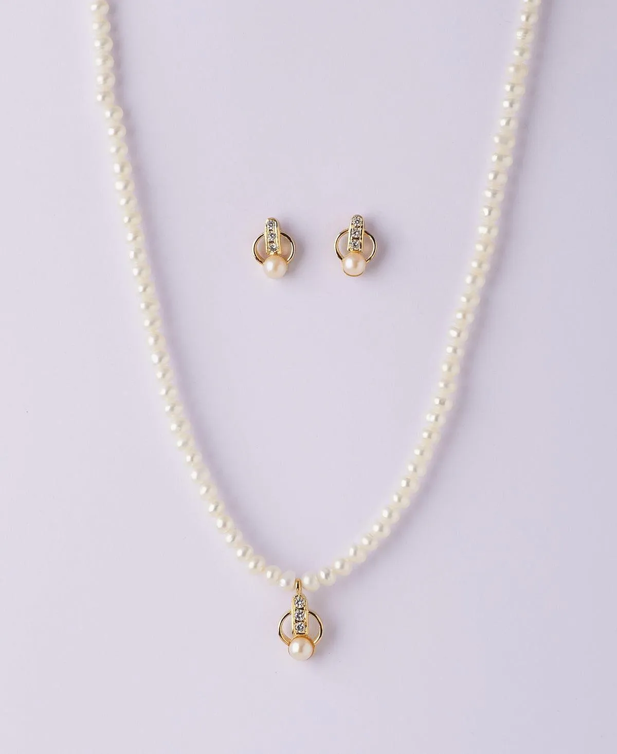 Elegant Real Pearl Necklace Set