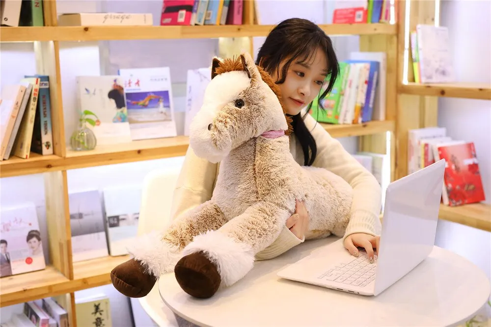 Fluffy Chocolate Horse Plush Toy