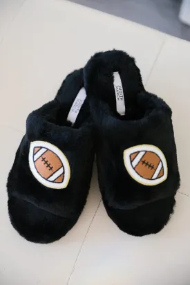 FUZZY FOOTBALL SLIPPERS