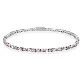 Georgini Milestone Morganite & White Cz 2mm Tennis Bracelet