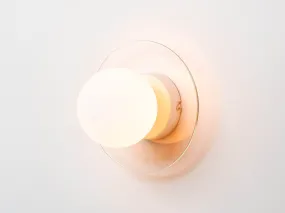 Glass opal disk wall light