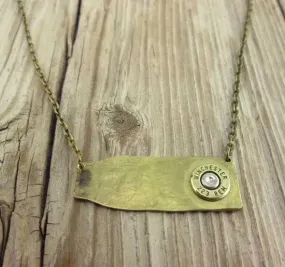 Hammered Casing Bullet Necklace