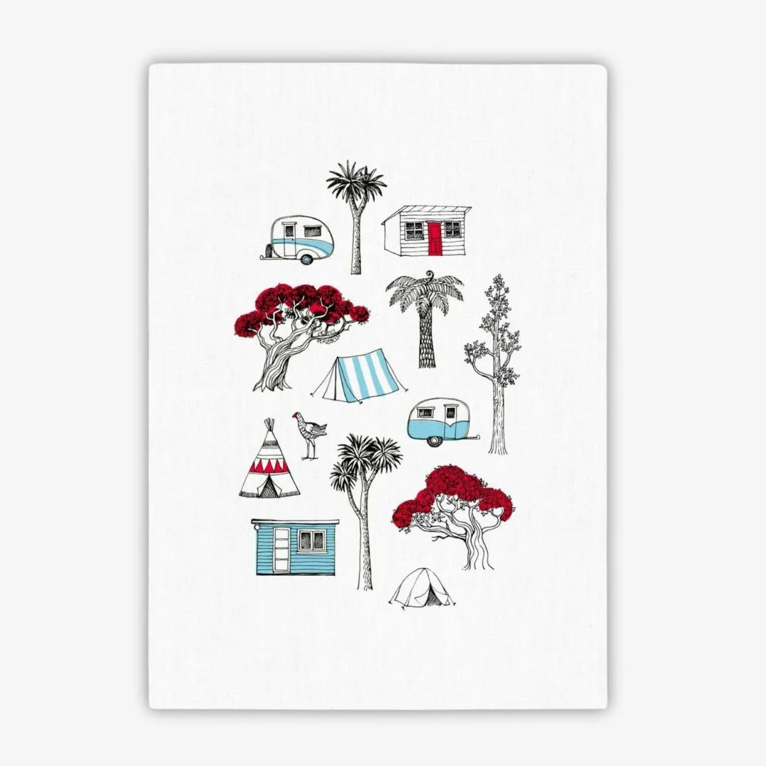 Happy Campers Tea Towel