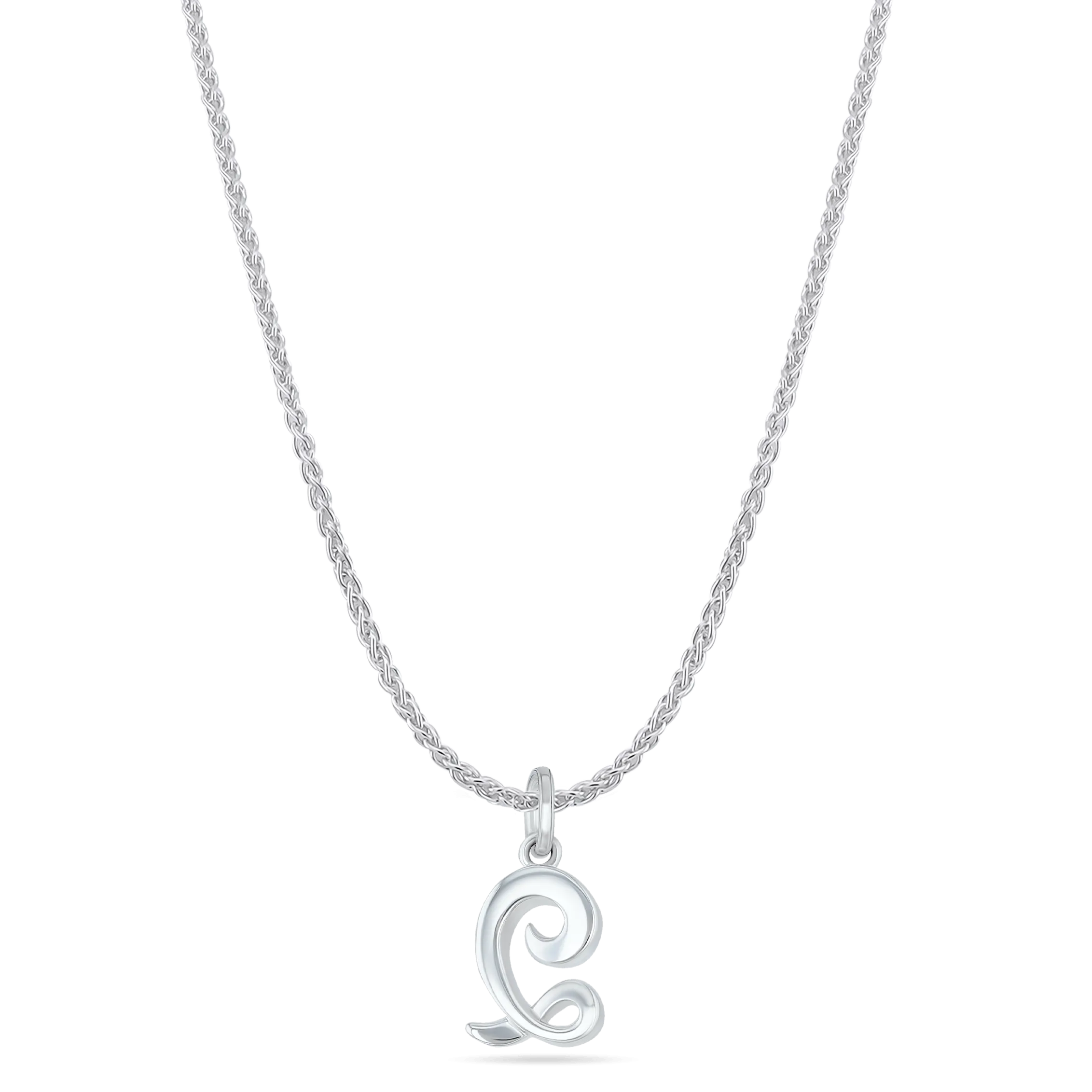 Initial Q Love Letter Mini Pendant in Silver