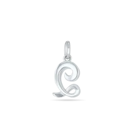 Initial Q Love Letter Mini Pendant in Silver