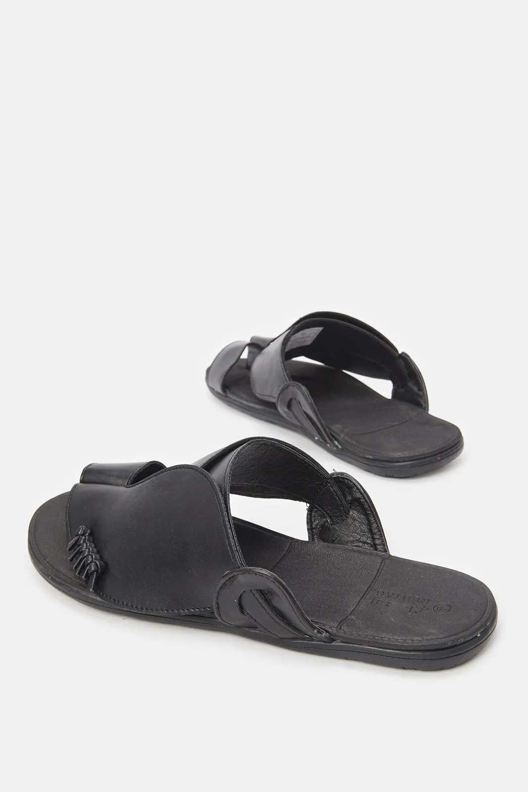 Men Black Traditional Arabic Sandals