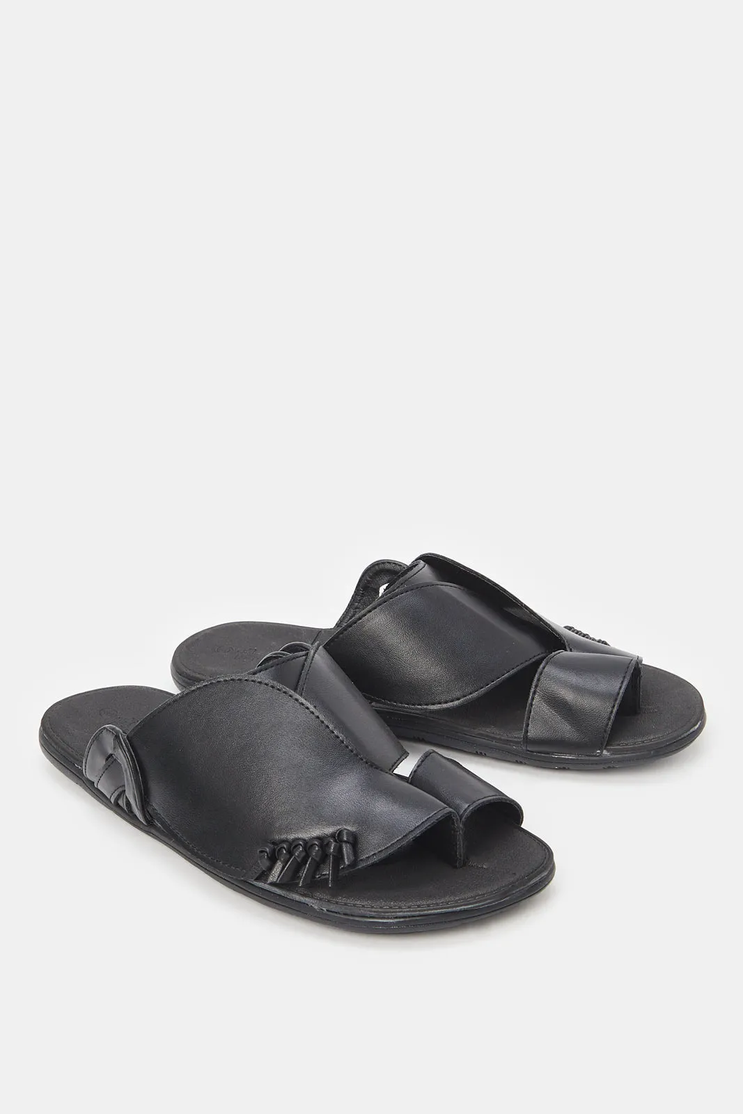 Men Black Traditional Arabic Sandals