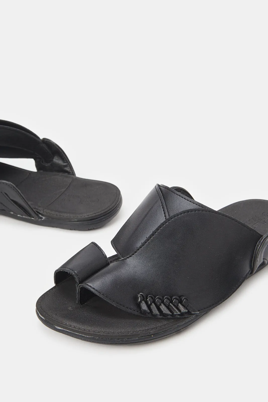 Men Black Traditional Arabic Sandals