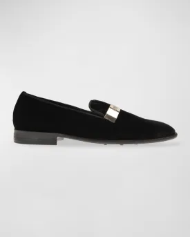 Men's velvet slippers with Bikkembergs logo