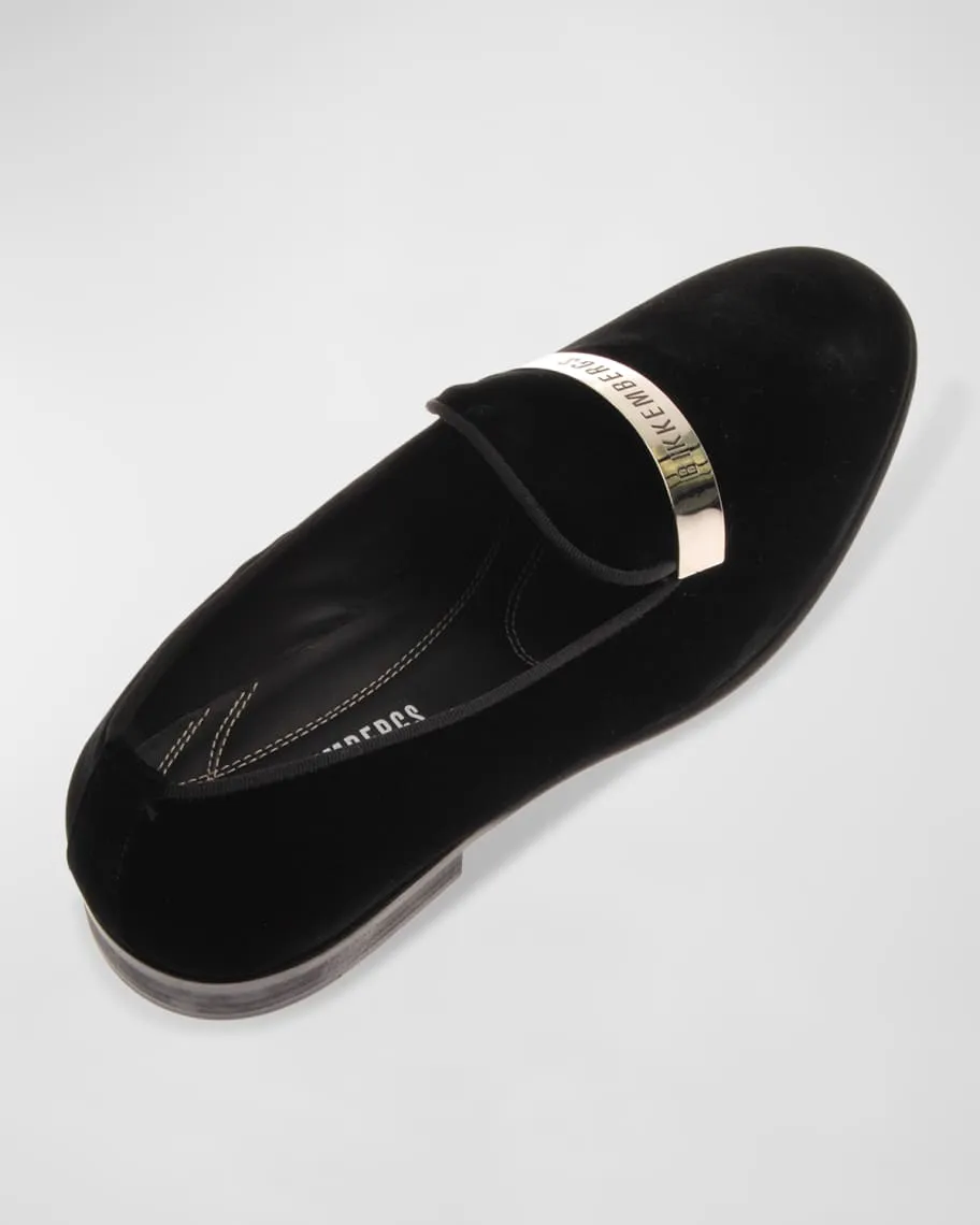 Men's velvet slippers with Bikkembergs logo