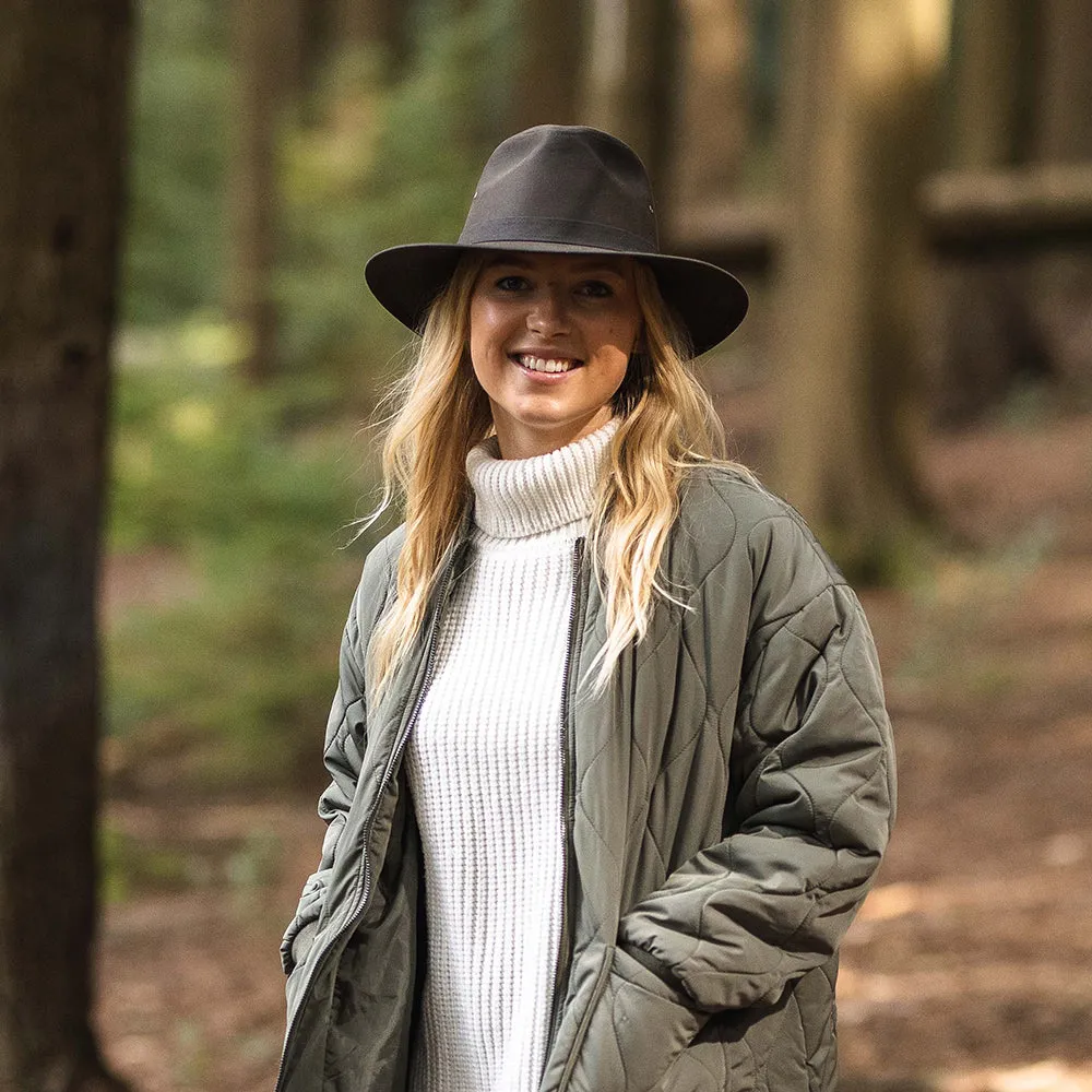 Oilcloth Safari Fedora Hat - Olive