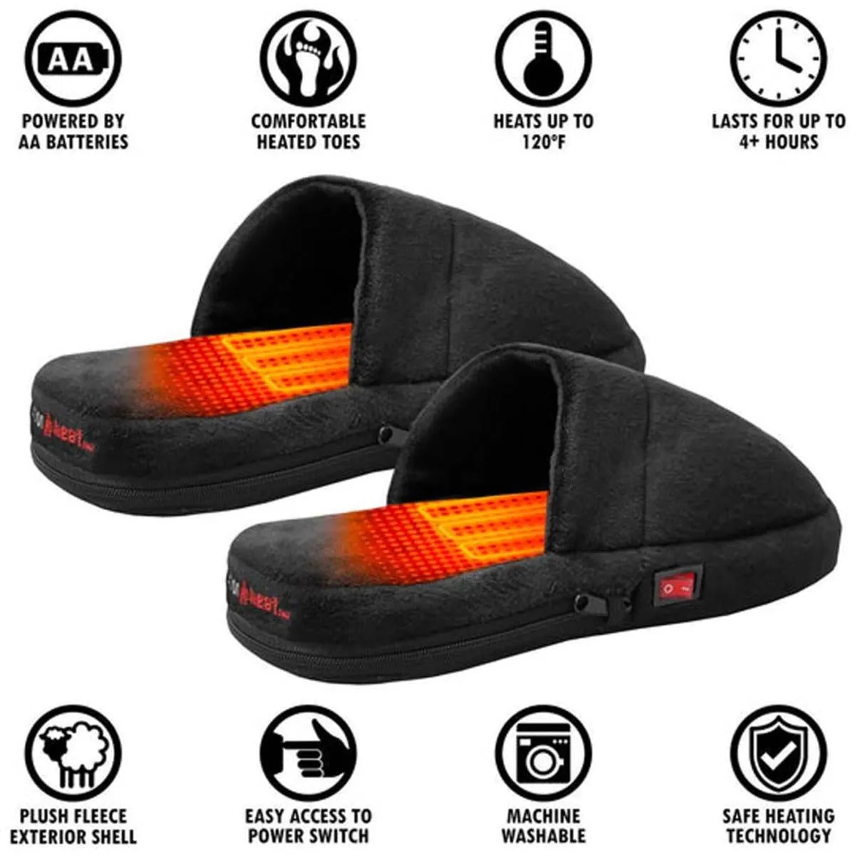 Open Box ActionHeat AA Battery Heated Slippers