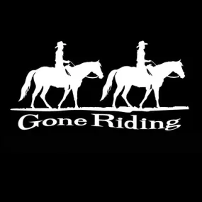 "Gone Riding - 2 Quarter Horses" High Performance Vinyl Decal