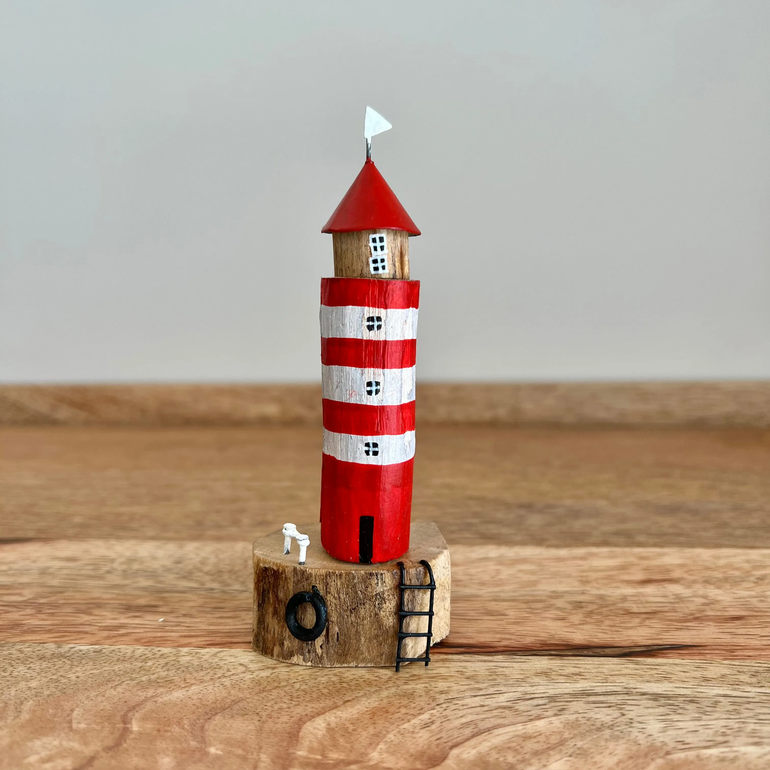 Red or Blue Striped Lighthouse