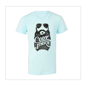 T-Shirt - Youth: "Beard Silhouette" (ICE BLUE)