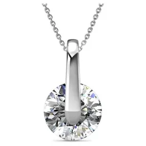 Tina 18k White Gold Plated Crystal Necklace