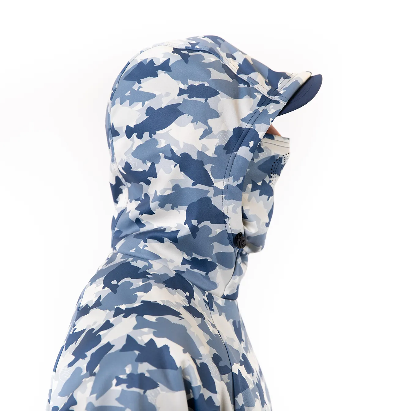 Whitewater Fish Camo Ultimate Hoodie with Gaiter