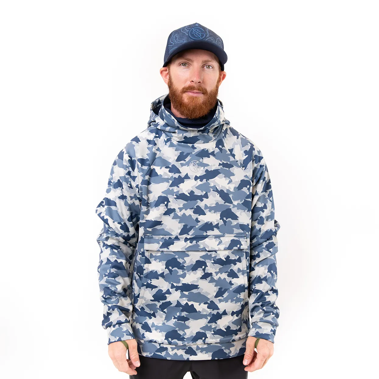 Whitewater Fish Camo Ultimate Hoodie with Gaiter