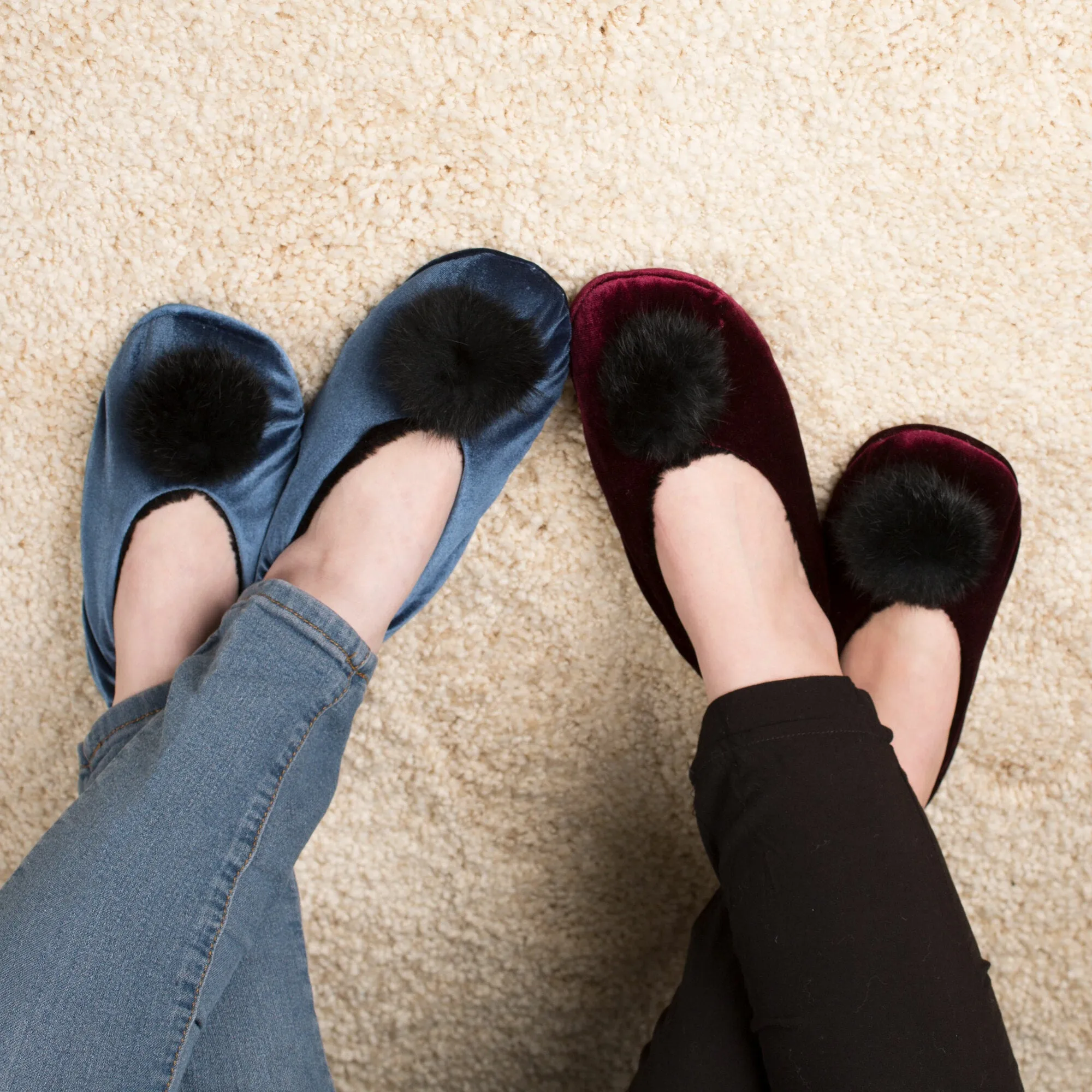 Wine Velvet Slipper